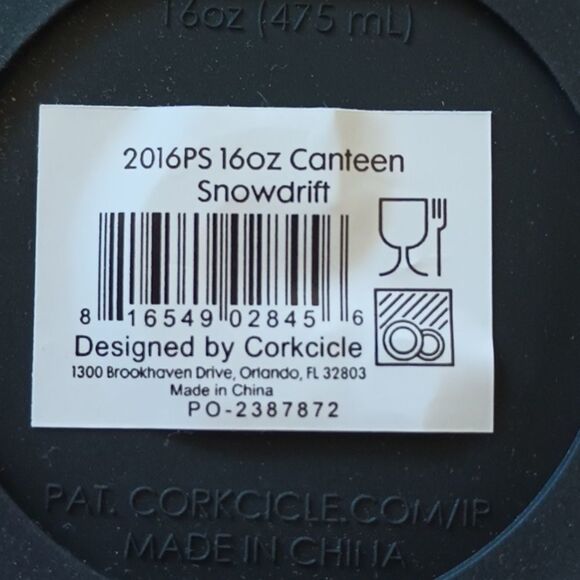 Corkcicle SNOWDRIFT canteen bottle 16oz thermos - Picture 8 of 8
